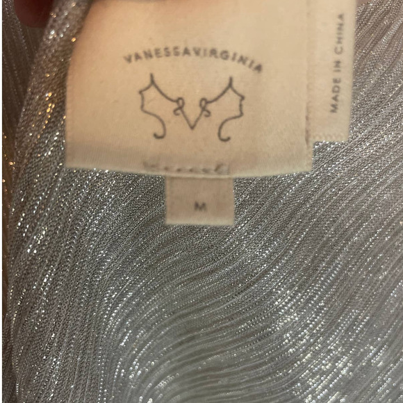 Vanessa Virginia Anthropologie Women's Med Oversized Metallic Shimmer Blouse - Picture 6 of 6